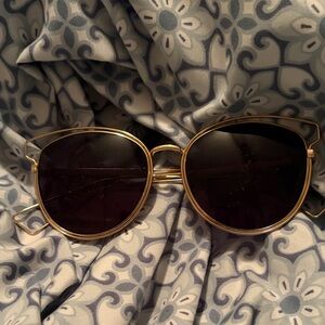 Dior Gold Frame Sunglasses with Black Lenses